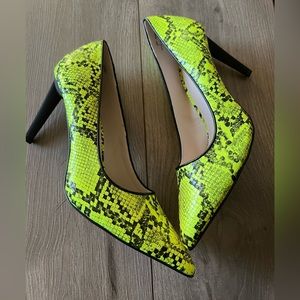 Kendall & Kylie snake print neon heels size 8